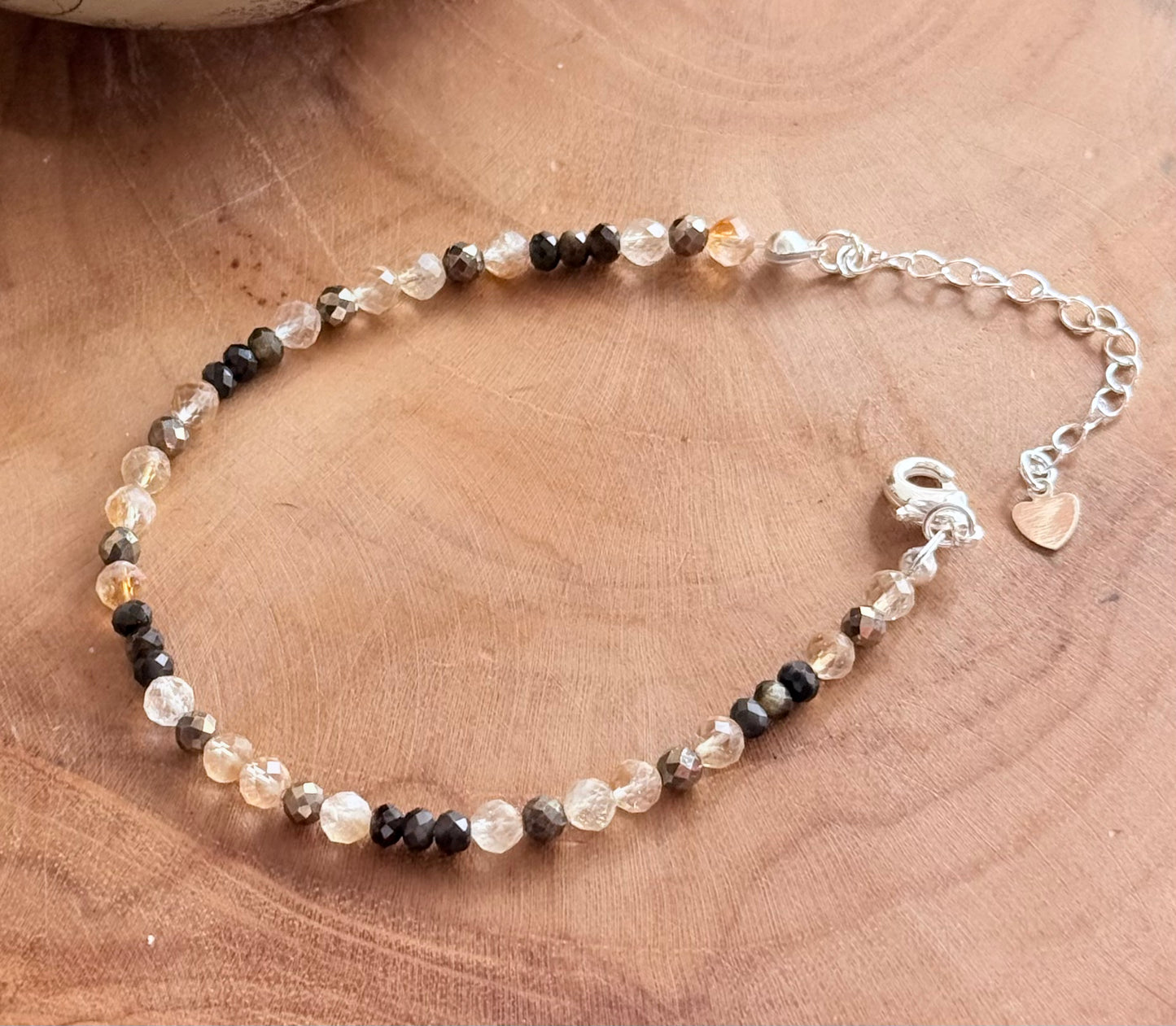 The Alchemist | Echoes of Light Crystal Bracelet Citrine - Pyrite - gold Sheen obsidian